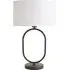 Antonia Oval Table Lamp with Drum Shade - Black, Fabric