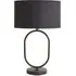 Antonia Oval Table Lamp with Drum Shade - Black, Fabric