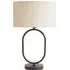 Antonia Oval Table Lamp with Drum Shade - Black, Fabric
