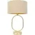 Antonia Oval Table Lamp with Drum Shade - Gold, Fabric