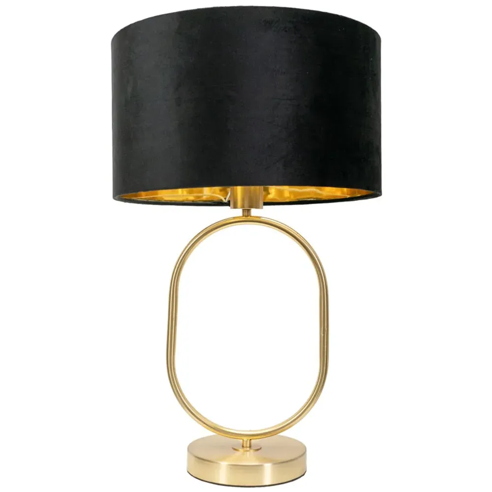Antonia Oval Table Lamp with LED - Gold, Velvet image