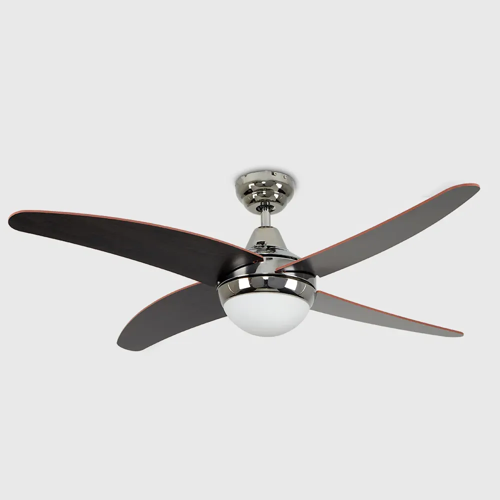 Apache 48 inch Reversible Ceiling Fan with Remote - Black, Chrome