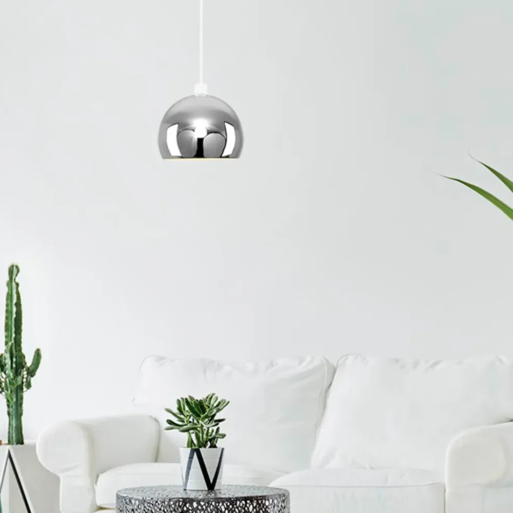 Arco Mini Pendant Light Shade - Chrome, Metal