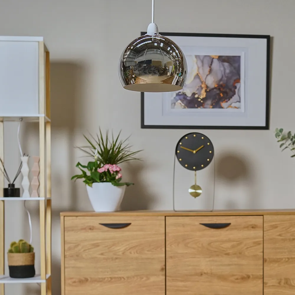 Arco Mini Pendant Light Shade - Chrome, Metal