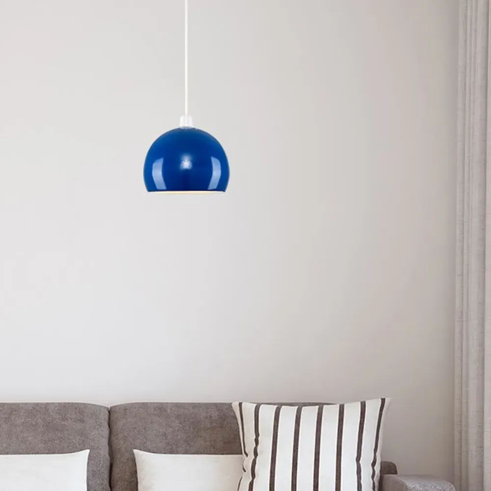 Arco Mini Pendant Light Shade - Navy Blue, Metal