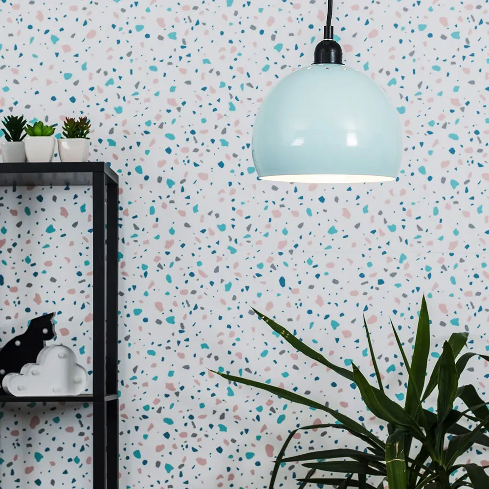 Arco Mini Pendant Light Shade - Pale Blue, Metal