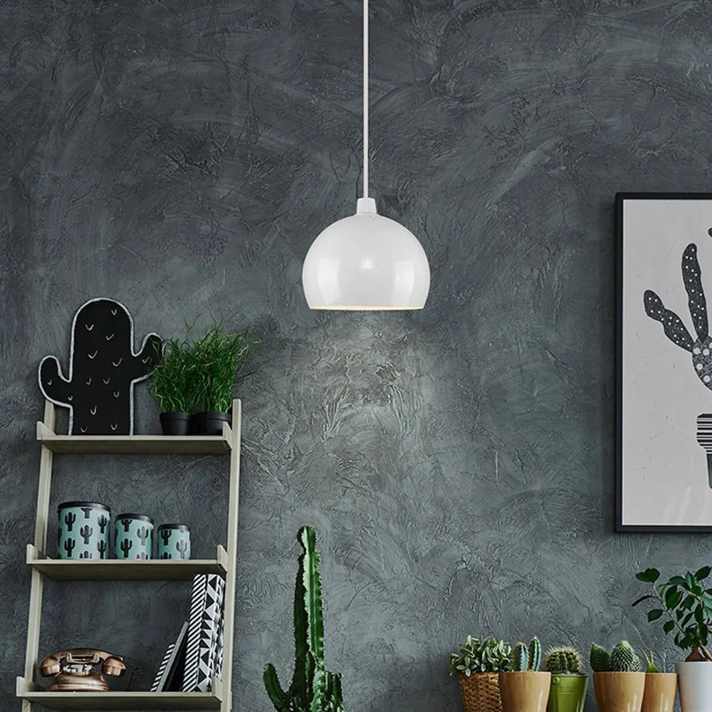 Arco Mini Pendant Light Shade - White, Metal