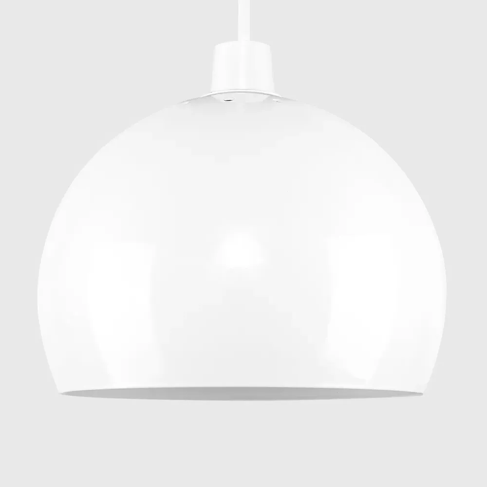 Arco Mini Pendant Light Shade - White, Metal