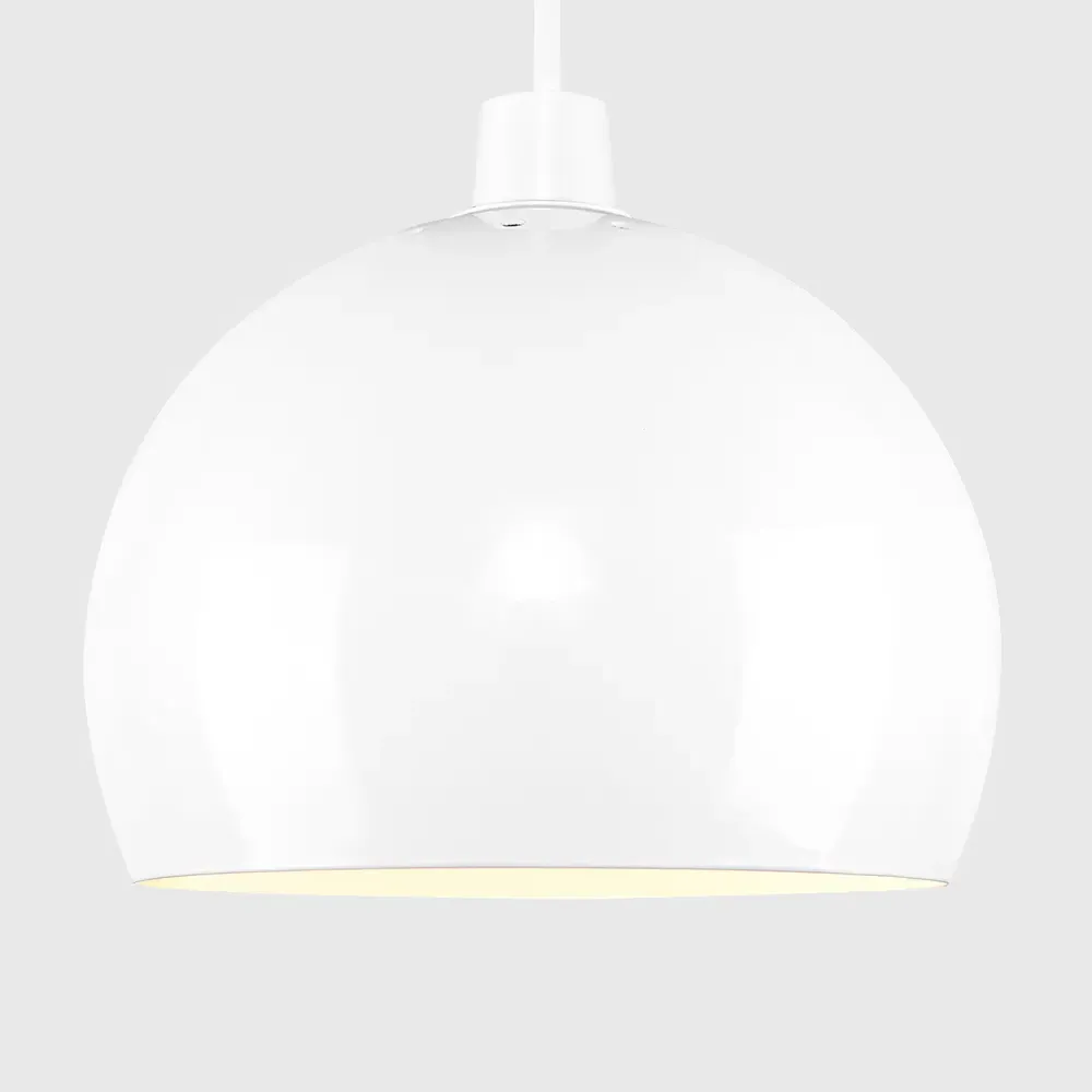 Arco Mini Pendant Light Shade - White, Metal