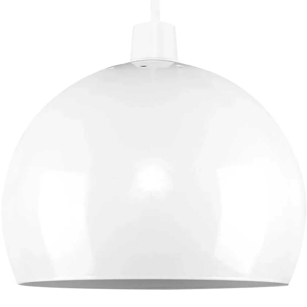 Arco Mini Pendant Light Shade - White, Metal