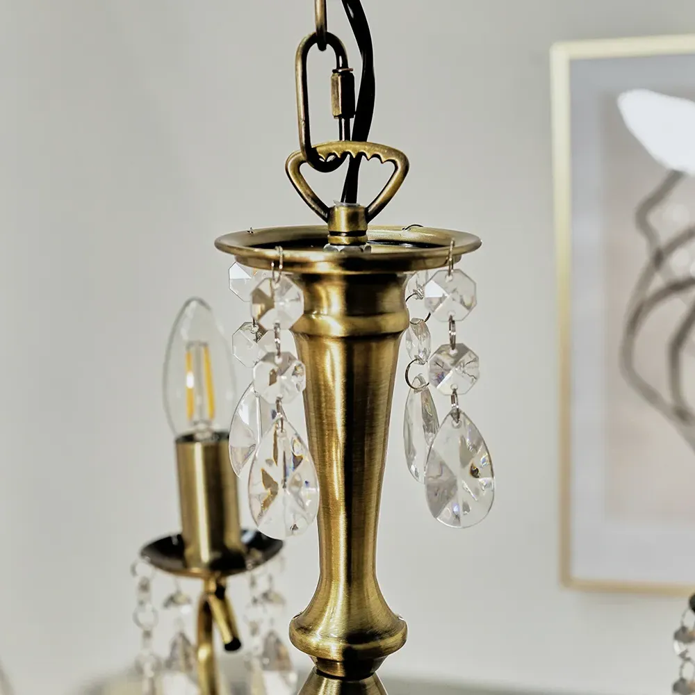 Argyll 5 Light Ceiling Chandelier - Antique Brass