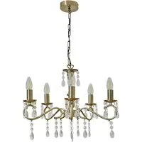 Argyll 5 Light Ceiling Chandelier - Antique Brass