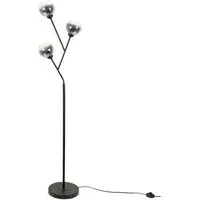 Aria 3 Way LED Floor Lamp - Black, Smoked Glass