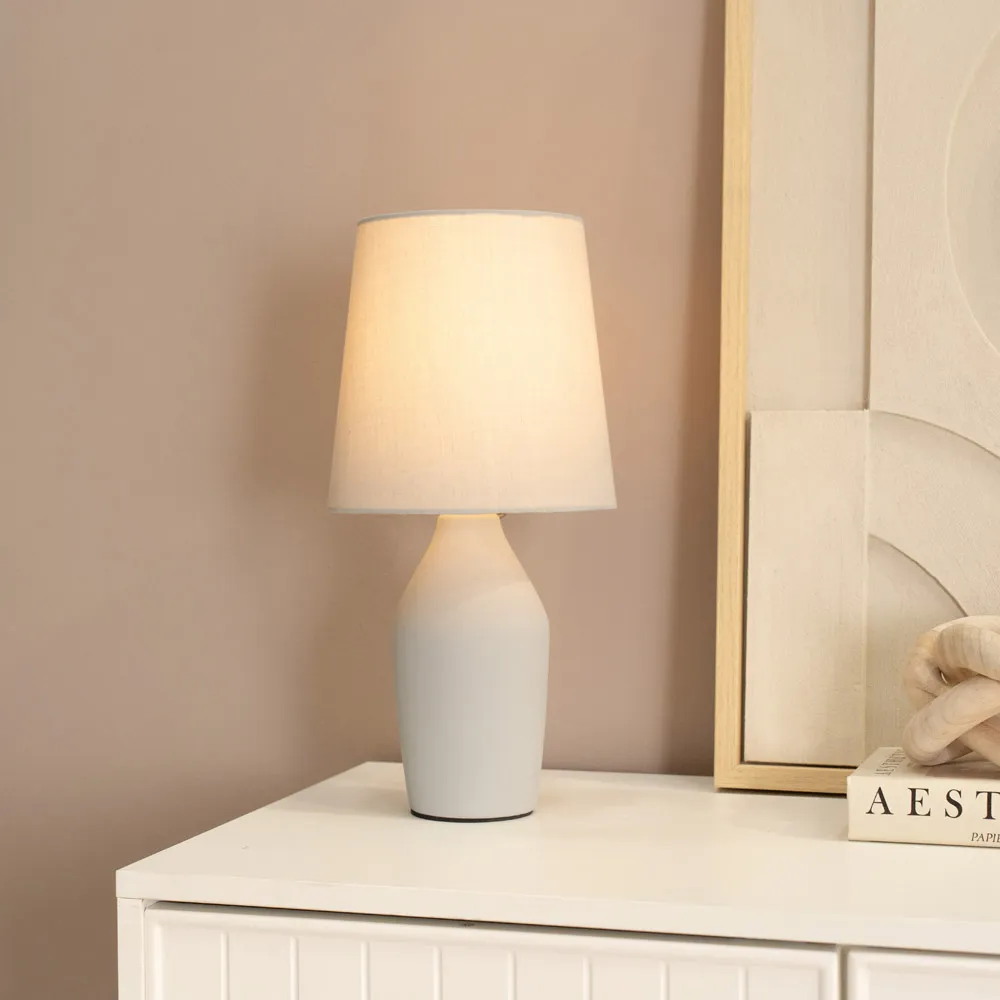 Arlo LED Table Lamp - Grey, Ceramic