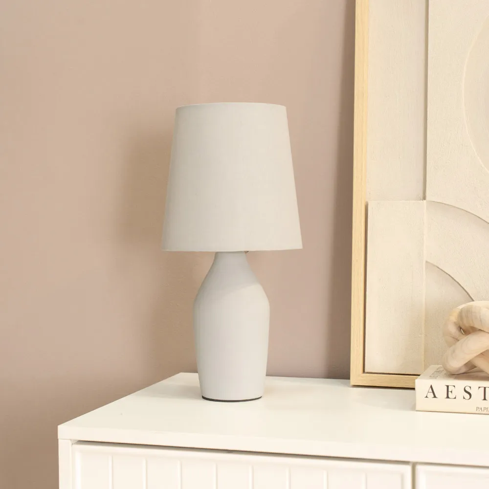 Arlo LED Table Lamp - Grey, Ceramic