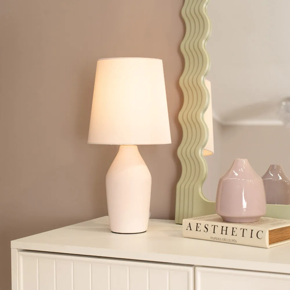 Arlo LED Table Lamp - Pink, Ceramic