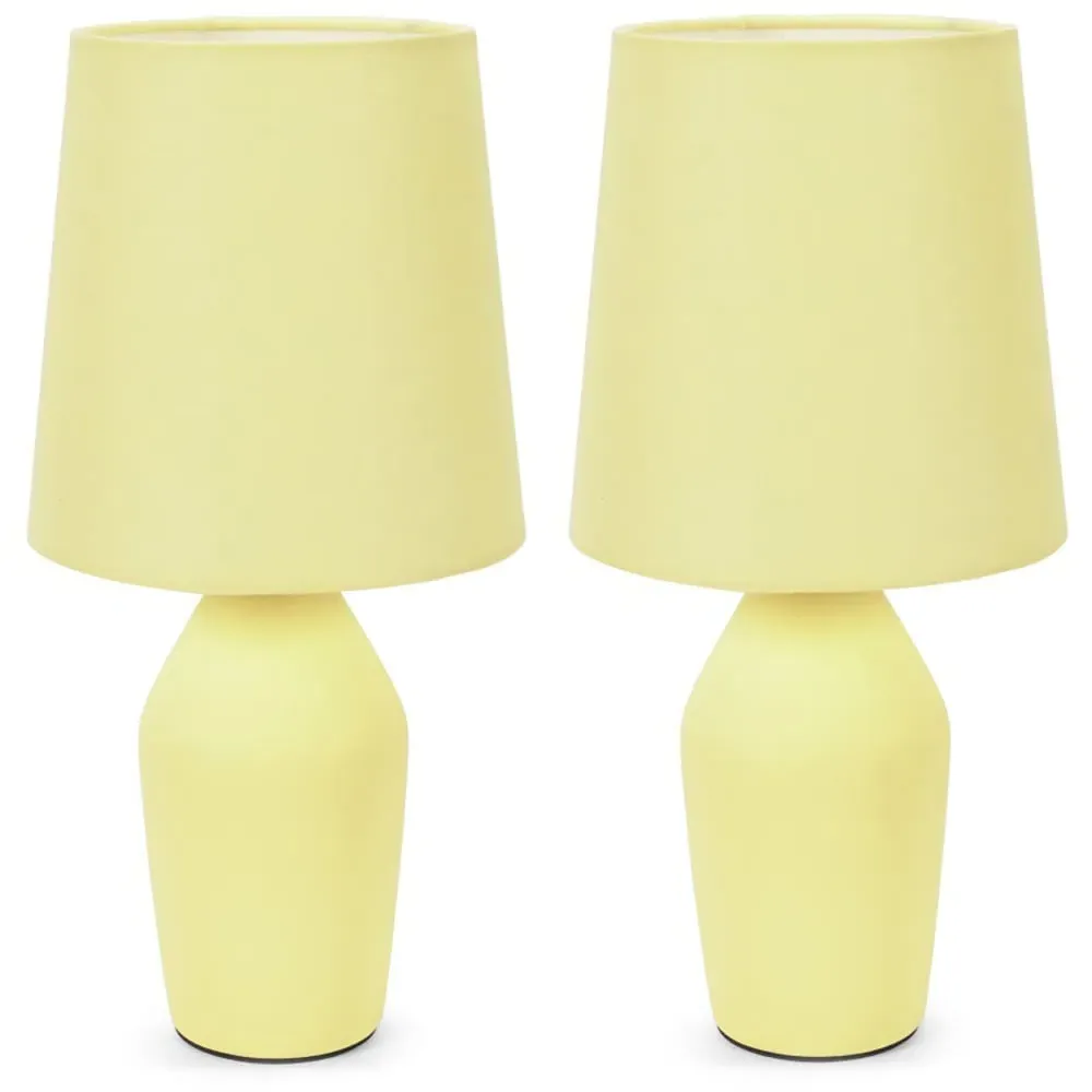 Arlo Set of 2 Ceramic LED Table Lamp - Yellow