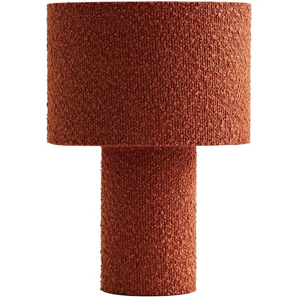 Ash Table Lamp with Bulb - Rust, Boucle image