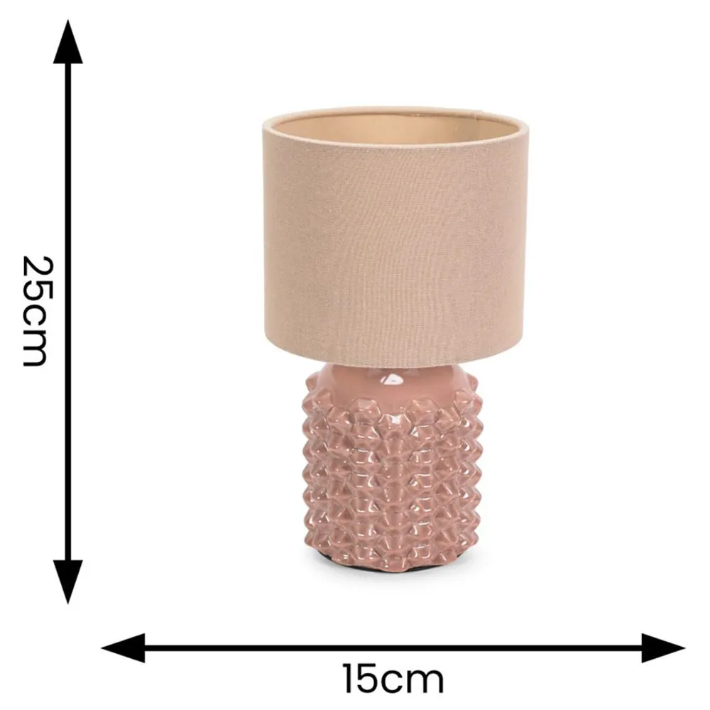 Asha Drum Shade Ceramic Table Lamp - Tan