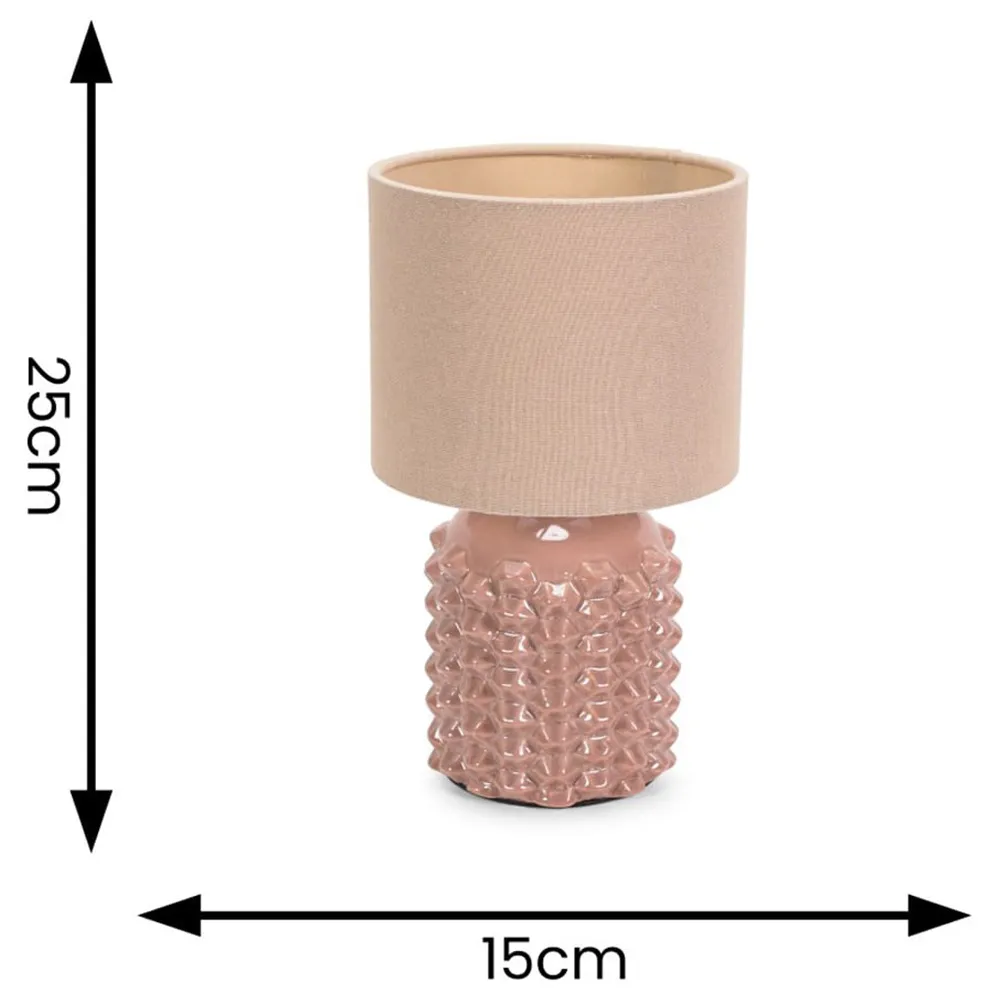 Asha Set of 2 Drum Shade Ceramic Table Lamps - Tan