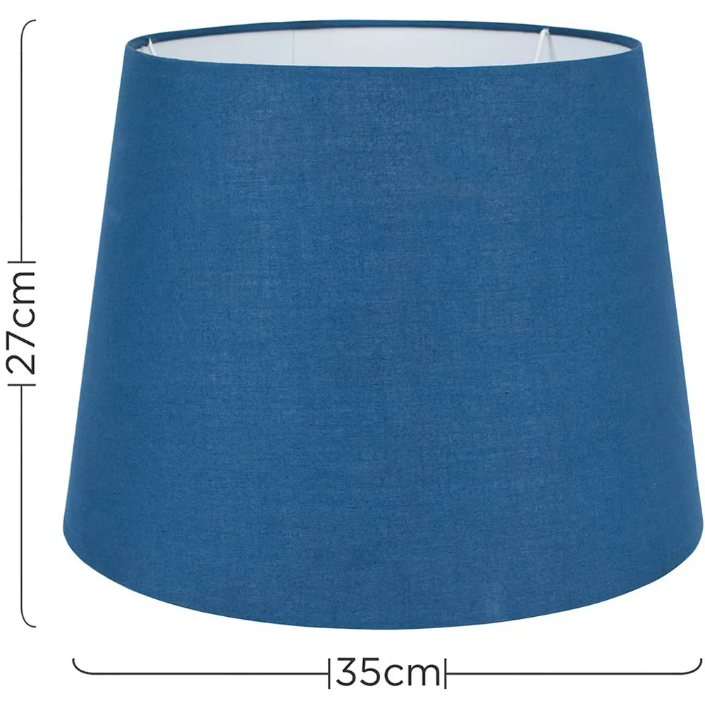 Aspen Large Tapered Lamp Shade - Blue, Polycotton