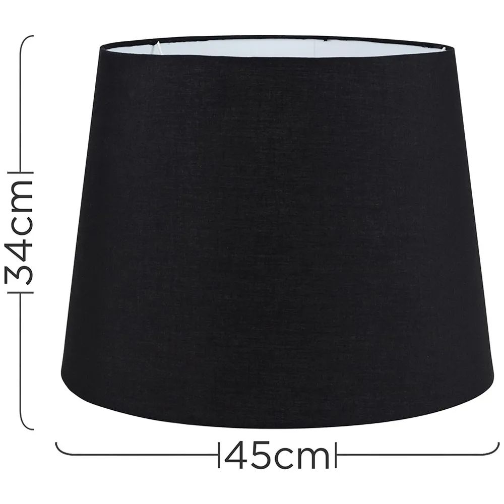 Aspen XL Tapered Lamp Shade - Black, Polycotton