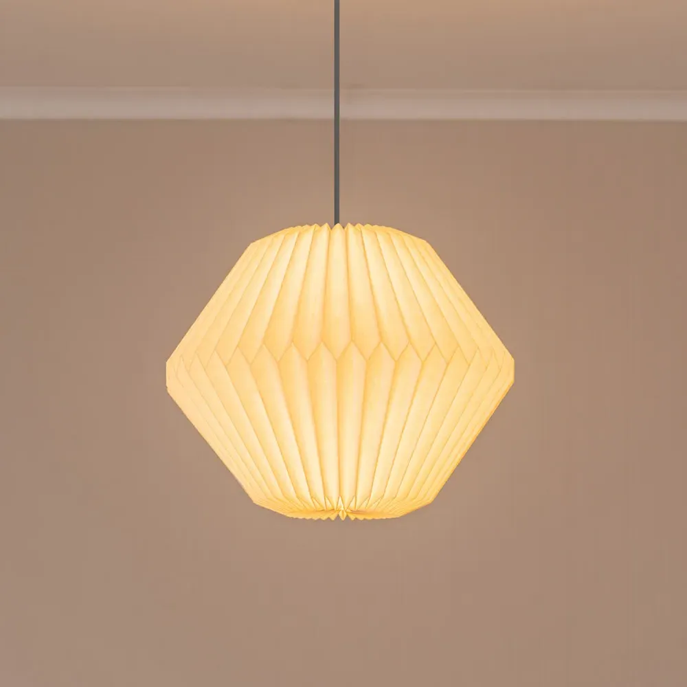 Astrid Hexagon Paper Pleated Lamp Shade 30cm - White
