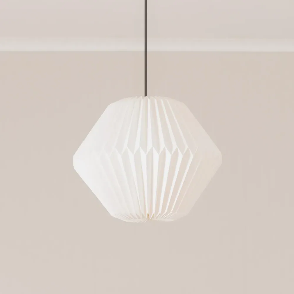 Astrid Hexagon Paper Pleated Lamp Shade 30cm - White