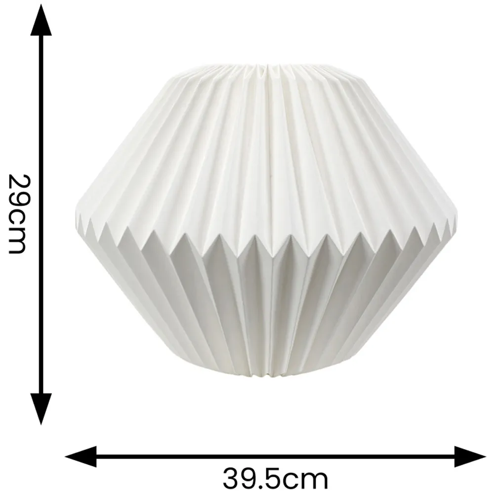 Astrid Hexagon Paper Pleated Lamp Shade 30cm - White