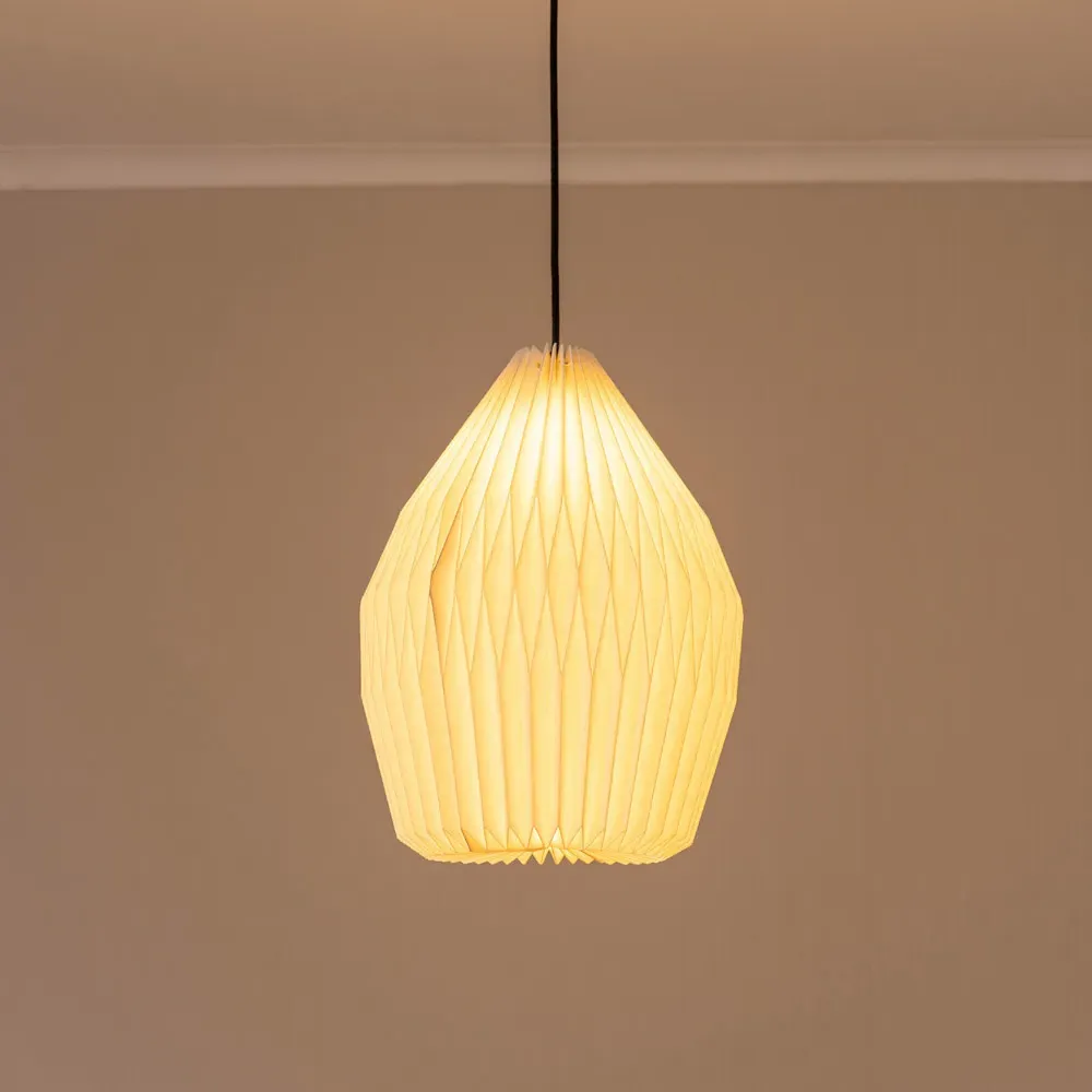 Astrid Teardrop Paper Pleated Lamp Shade 30cm - White