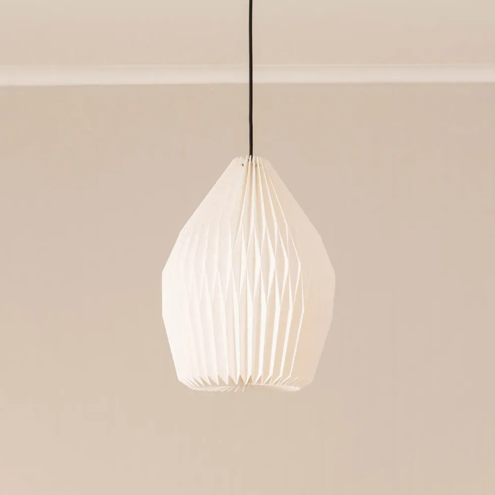 Astrid Teardrop Paper Pleated Lamp Shade 30cm - White