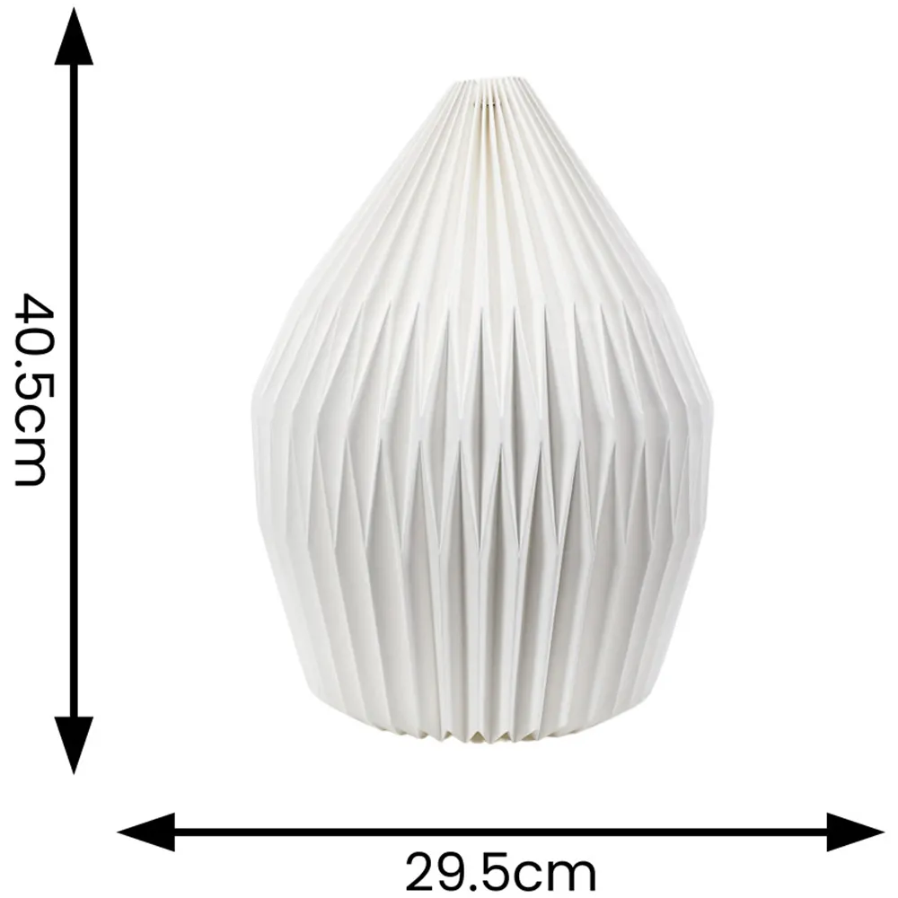 Astrid Teardrop Paper Pleated Lamp Shade 30cm - White