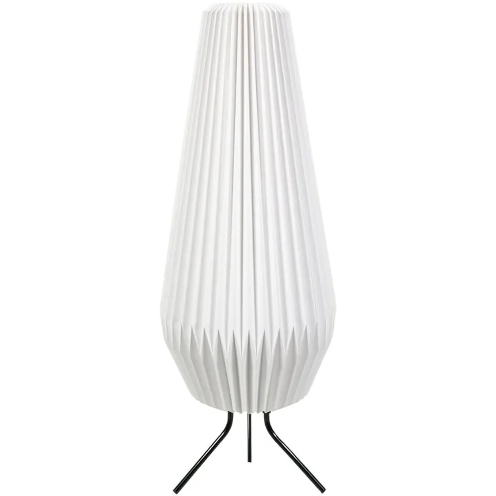 Astrid Teardrop Paper Pleated LED Floor Lamp - White