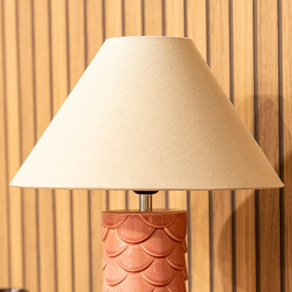 Athena Shell Ceramic LED Table Lamp - Pink