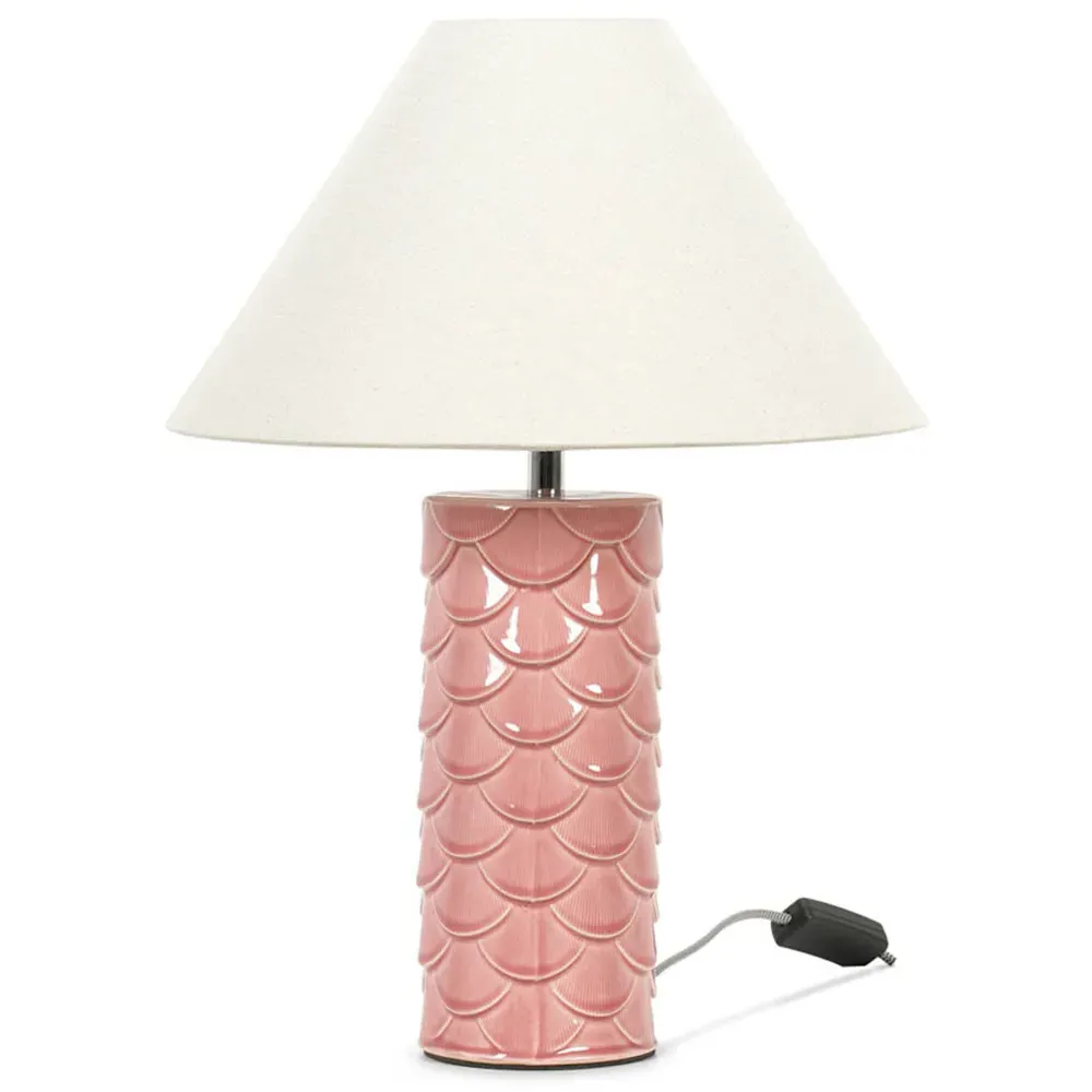 Athena Shell Ceramic LED Table Lamp - Pink image
