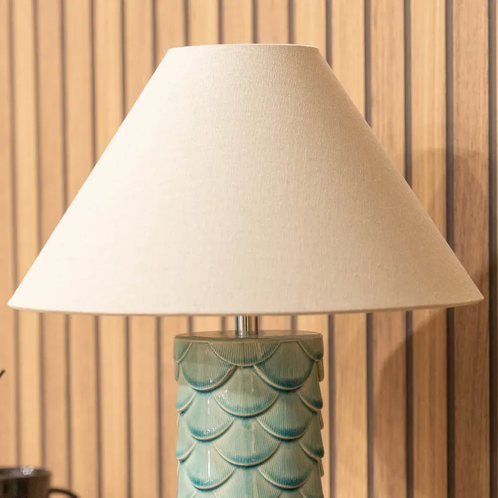 Athena Shell Ceramic LED Table Lamp - Teal