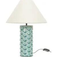 Athena Shell Ceramic LED Table Lamp - Teal