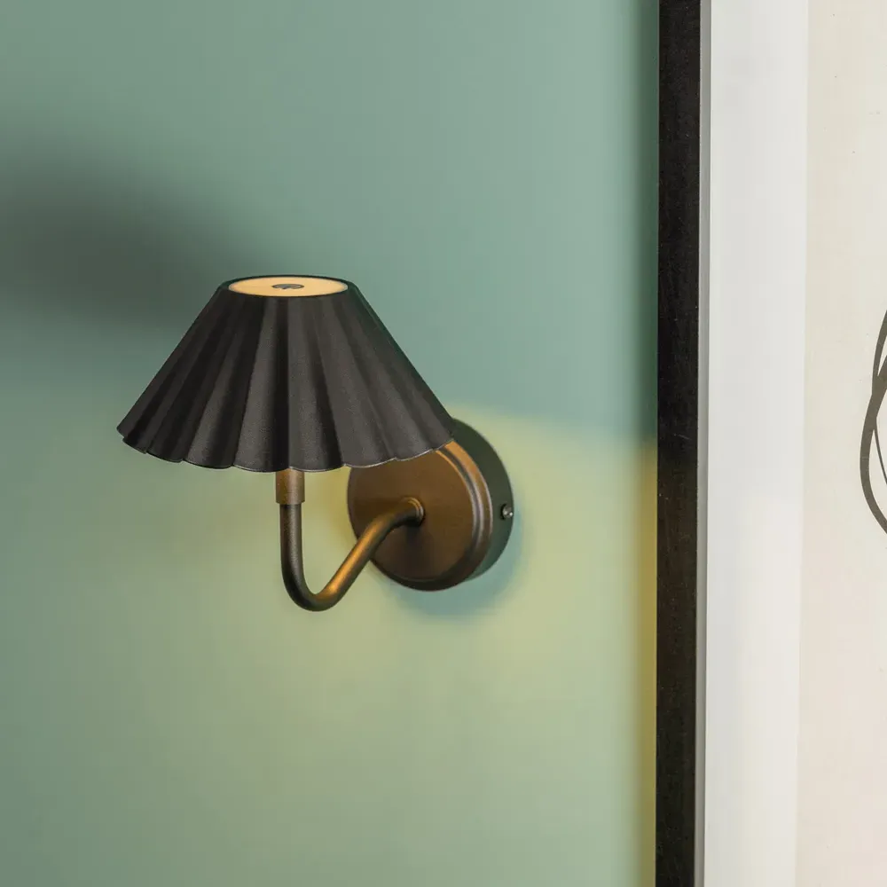 Avery Rechargeable LED Wall Light 2 Pack - Black