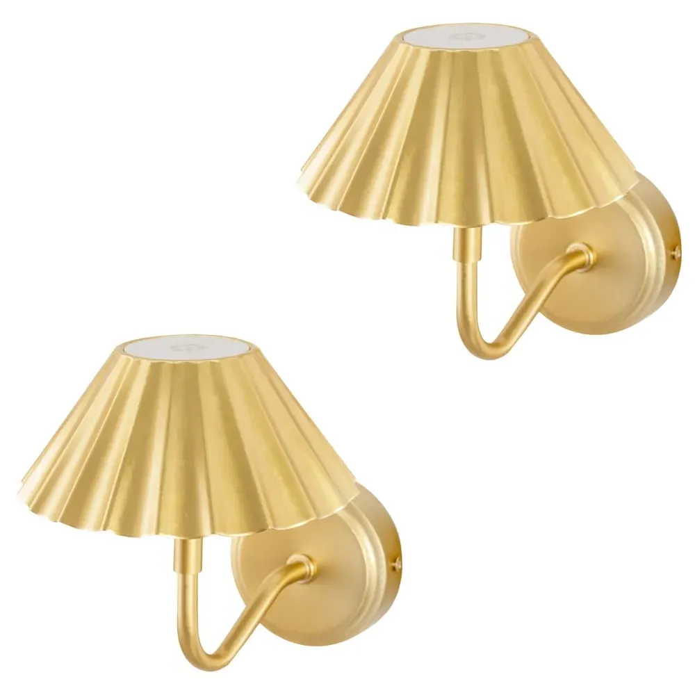 Avery Rechargeable LED Wall Light 2 Pack - Gold