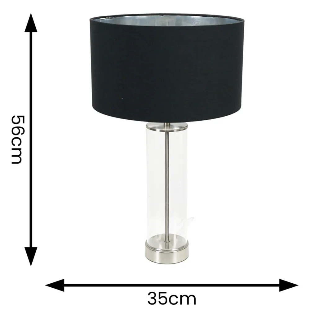 Balan LED Table Lamp - Black, Glass