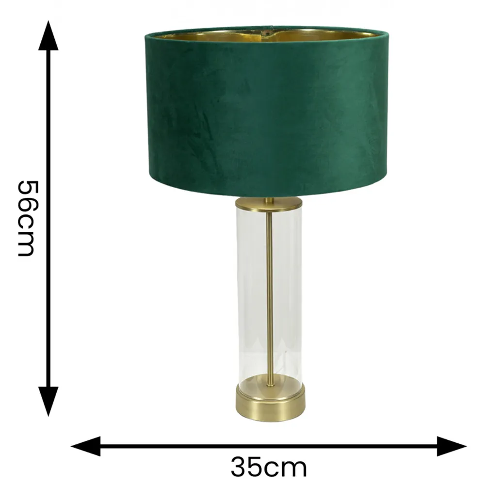Balan LED Table Lamp - Forest Green, Glass