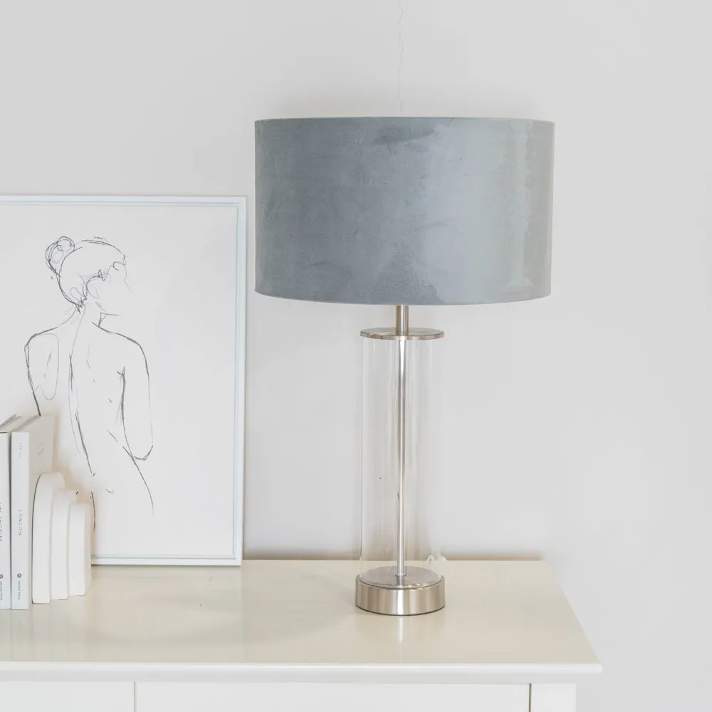 Balan LED Table Lamp - Grey, Glass