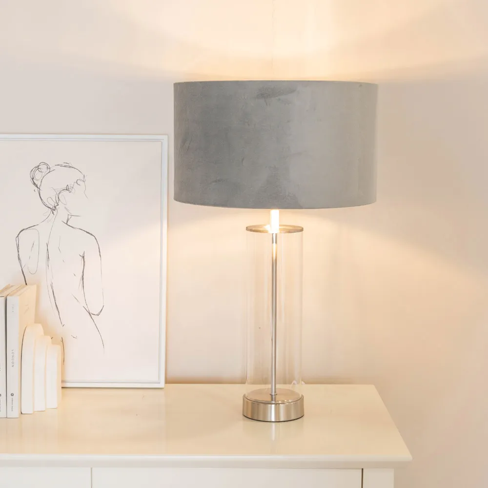 Balan LED Table Lamp - Grey, Glass