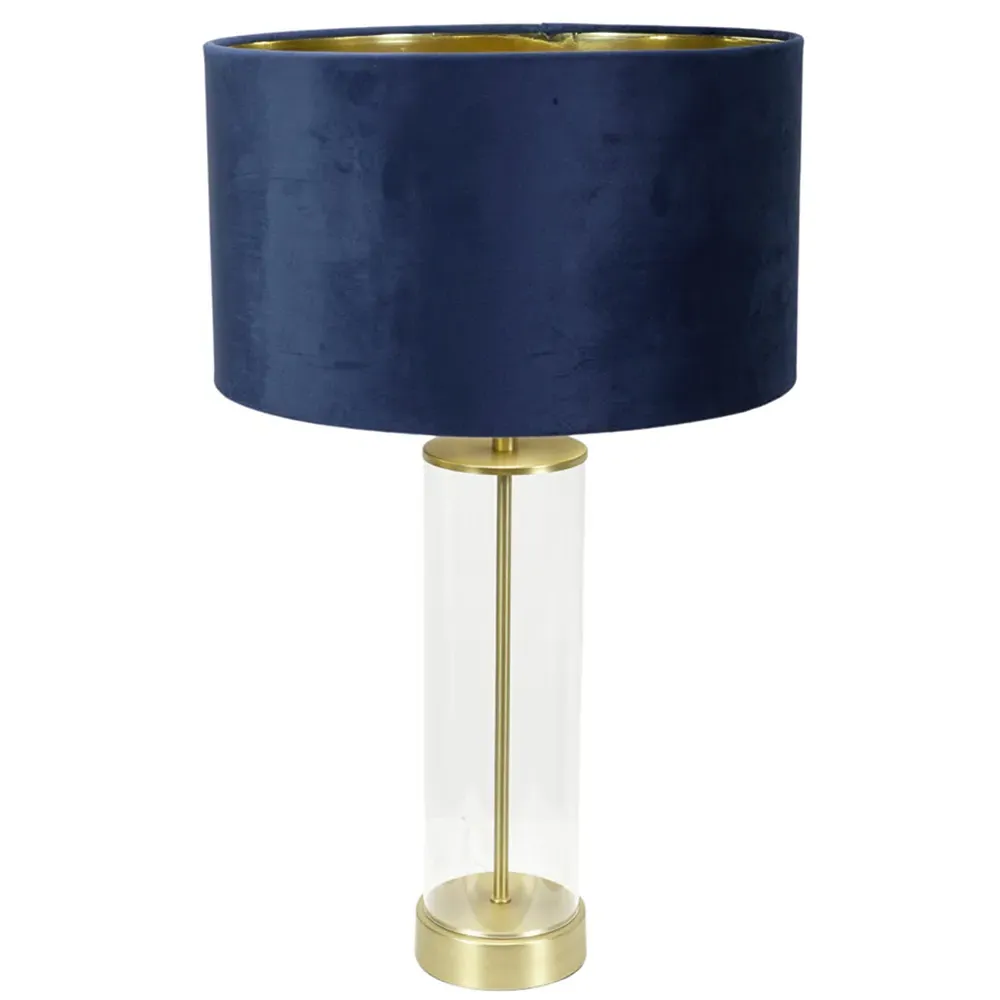 Balan LED Table Lamp - Navy Blue, Glass