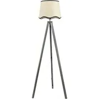 Barbro Tripod Floor Lamp with Black Trim - Grey