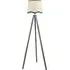 Barbro Tripod Floor Lamp with Black Trim - Grey