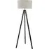 Barbro Tripod Floor Lamp with Drum Shade - Black, Wood