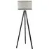 Barbro Tripod Floor Lamp with Drum Shade - Black, Wood
