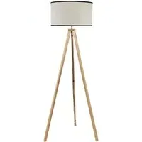 Barbro Tripod Floor Lamp with Drum Shade - Cream, Linen