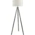 Barbro Tripod Floor Lamp with Drum Shade - Grey, Wood
